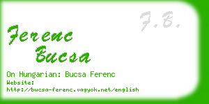 ferenc bucsa business card